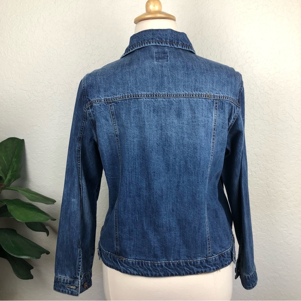 New Plus Size Distressed Denim Jean Jacket-SZ 2X - Picture 6 of 9